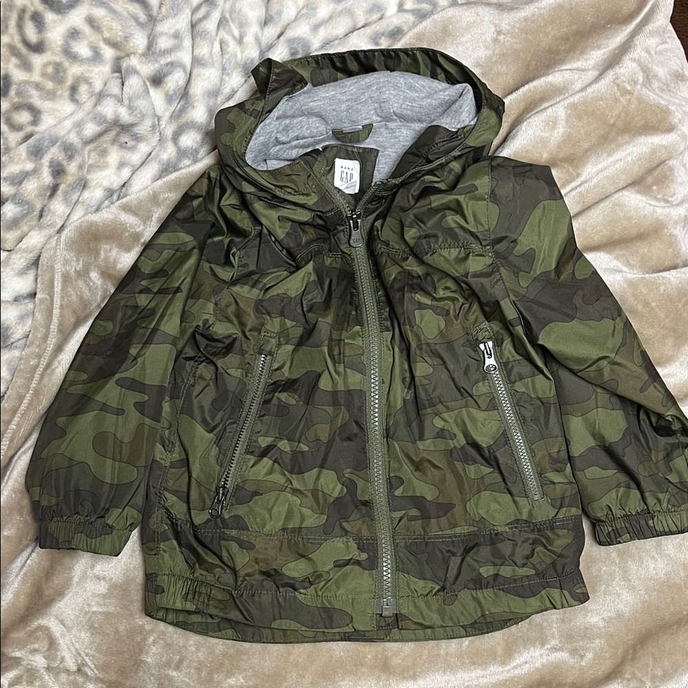 GAP Green Camouflage Raincoat for Kids